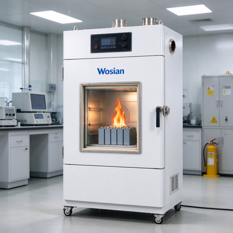 WOSIAN battery fire test system for battery cell and battery pack fire exposure testing