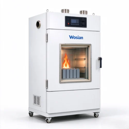 WOSIAN battery fire test system left side view